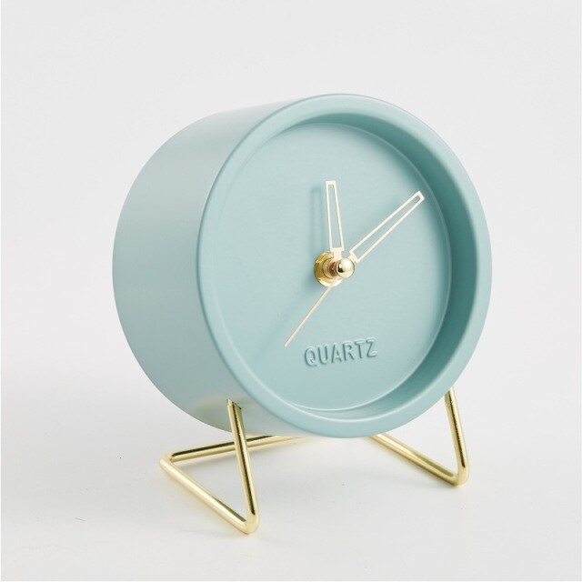 Quartz Metal Table Clock 6 In Strong Square-standing
