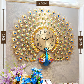 Majestic Peacock 3D Art Clock