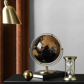 Antique brass globe with copper tones for a stunning and classic appearance.