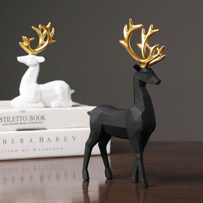 Christmas Reindeer Figurine with Gold colour.