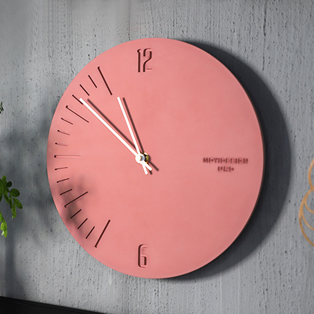 Cement Wall Clock combines two numbers and some lines, showcasing a peculiar style. 