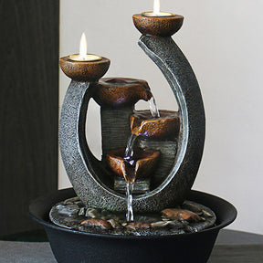 Indoor Candle Water Fountain the perfect addition to any tabletop, bathroom sink, dressing table, or end table.