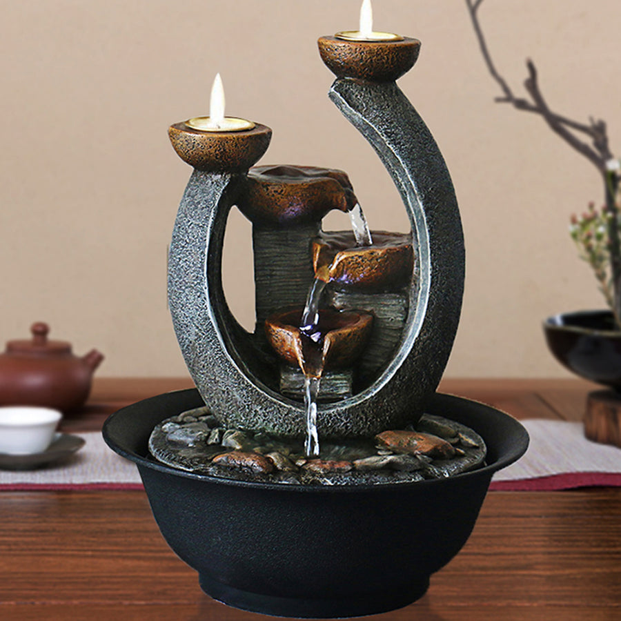 Indoor Candle Water Fountain | Premium Materials | Best Gift Choice