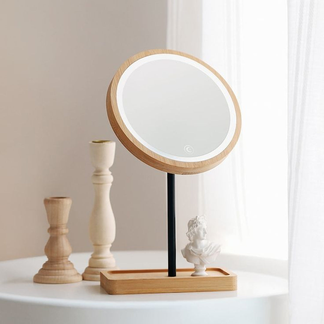 LED Wooden Cosmetic Mirror with ultra-clear LED light