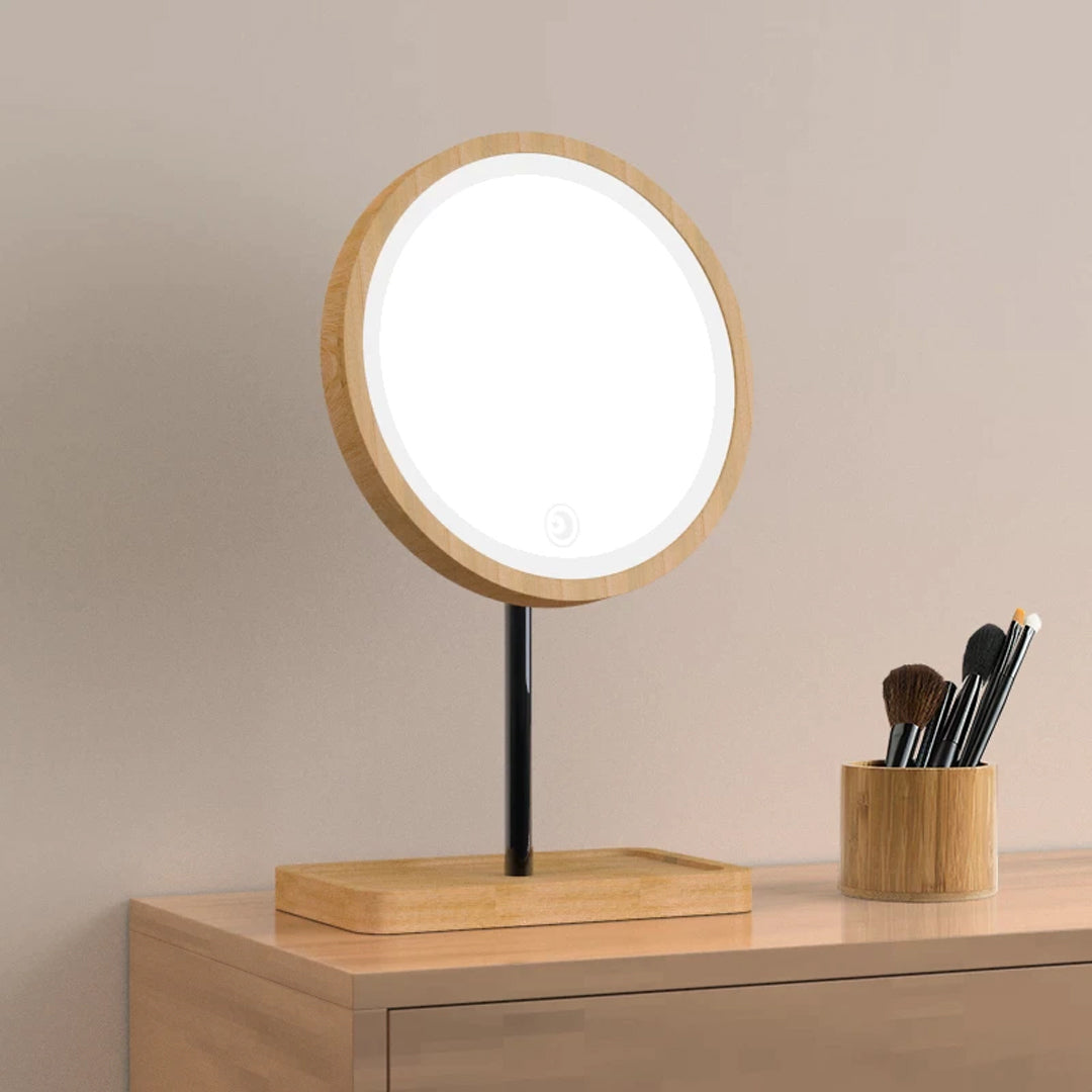LED Wooden Cosmetic Mirror  time to get that flawless makeup