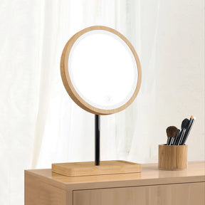 LED Wooden Cosmetic Mirror for a detailed makeup application