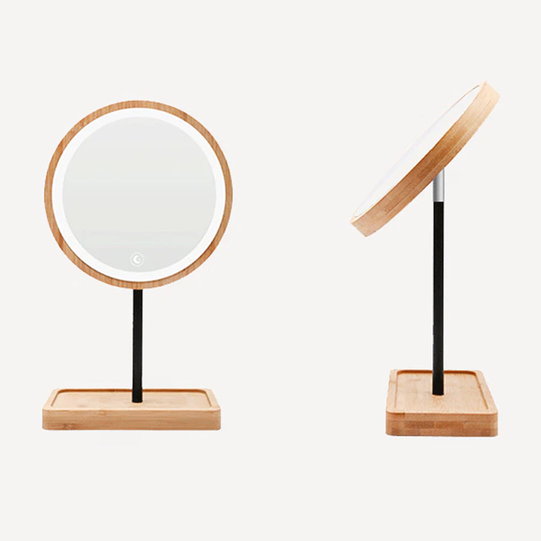 LED Wooden Cosmetic Mirror