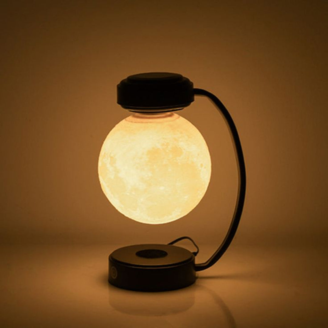 Levitating Moon Lamp float and spin freely above the base