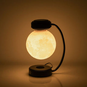 Levitating Moon Lamp float and spin freely above the base