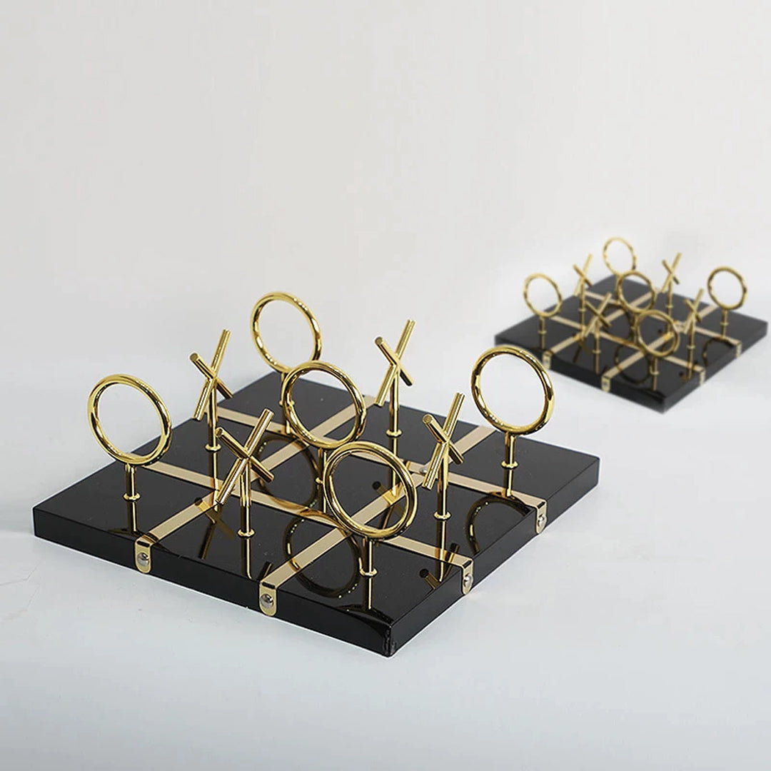Metal Tic-Tac-Toe Game with a luxurious silver finish