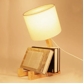 Robot Wooden Table Lamp Beautiful and Durable Shade