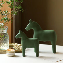 Trojan Horse Wooden Statue Color Green