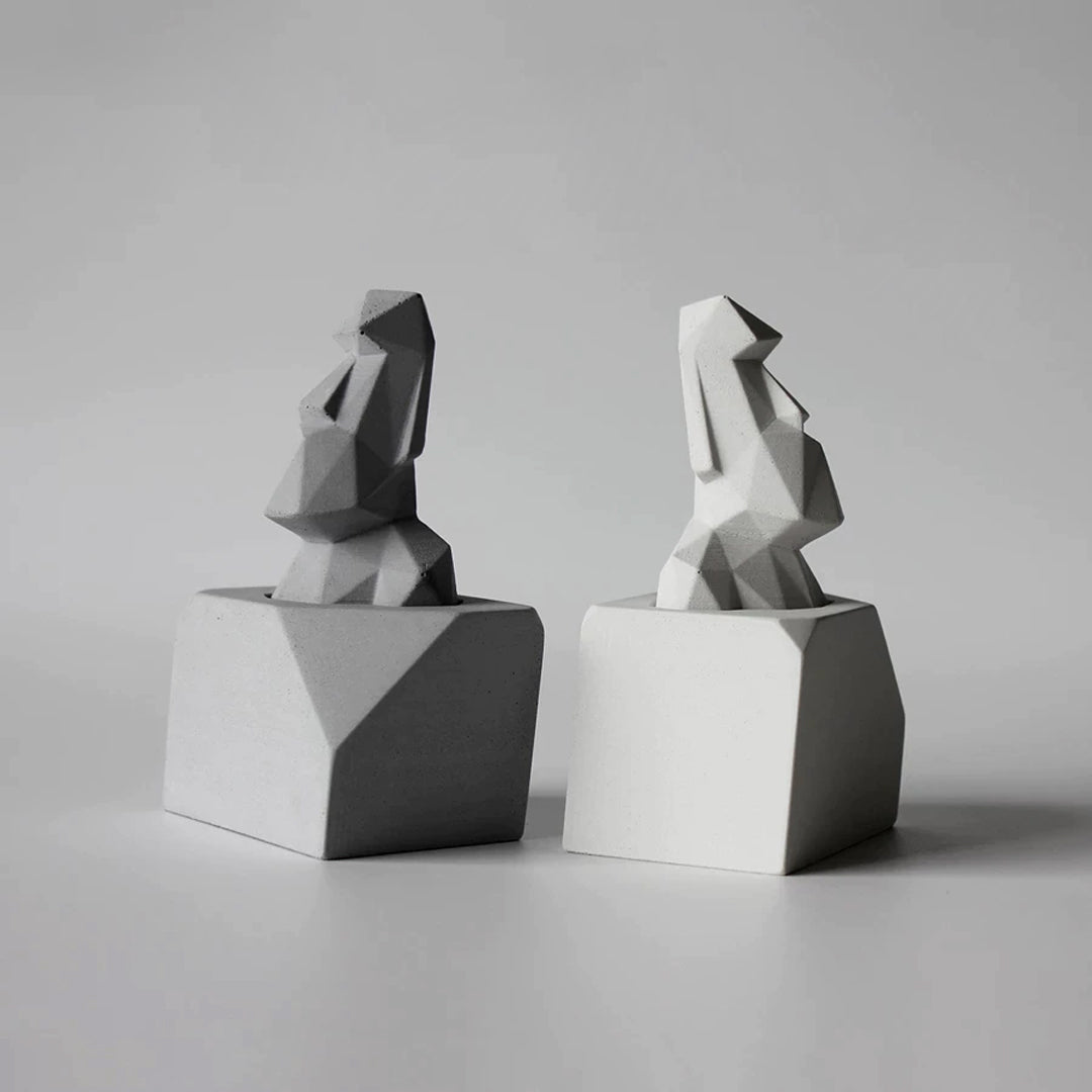Twin Moai with Material Concrete