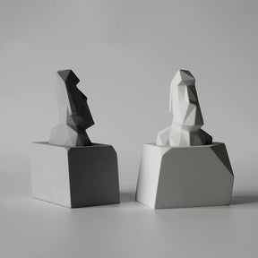 Twin Moai with Size People 5.2*3.9*6.5 cm