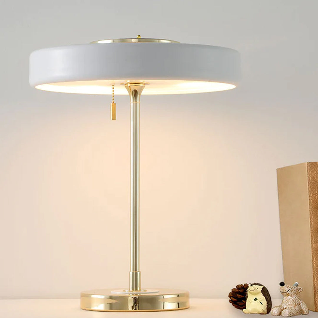 Fester Table Lamp Made of high-quality glass filter plate, which is soft and transmits warm light.