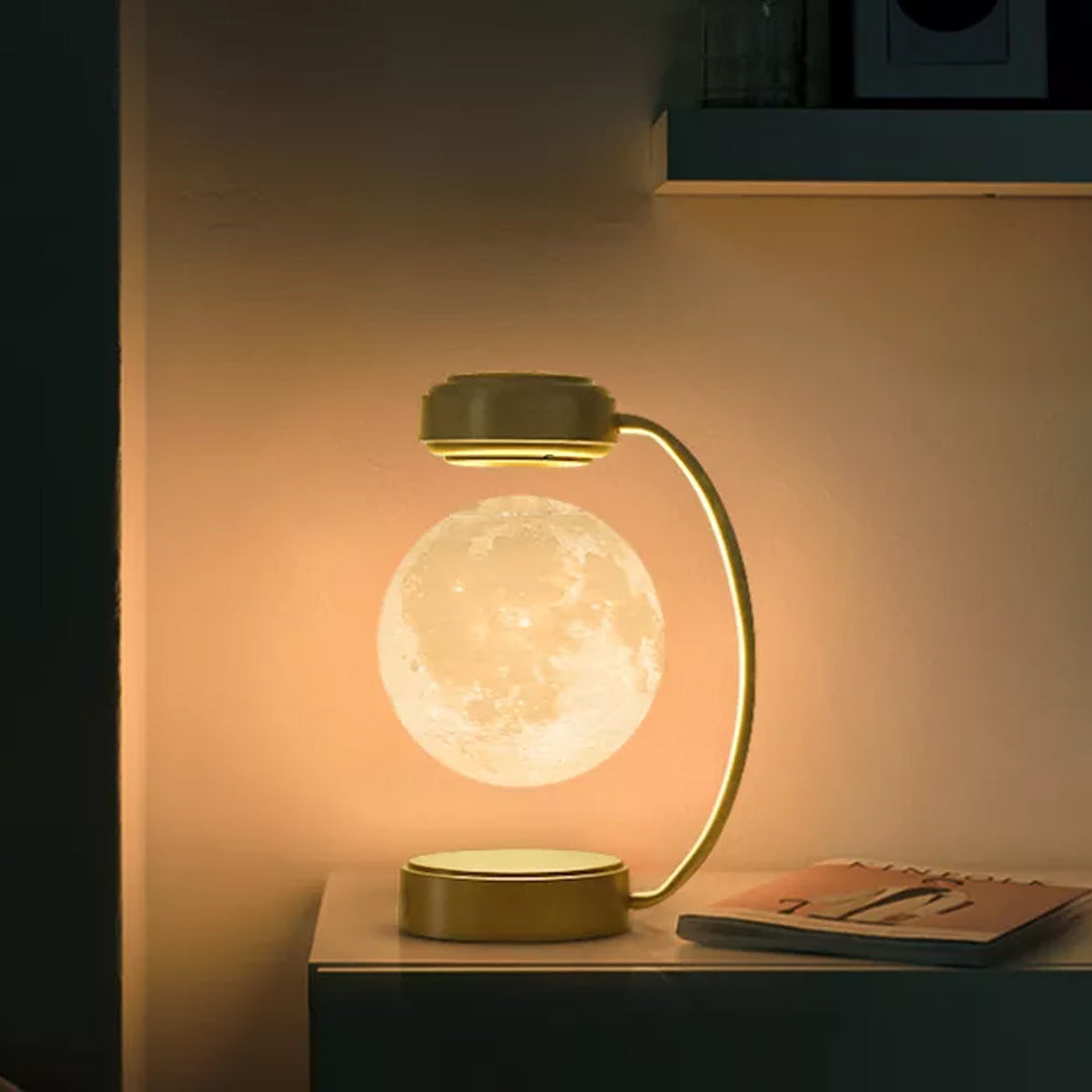 Levitating Moon Lamp 3D-printed LED light
