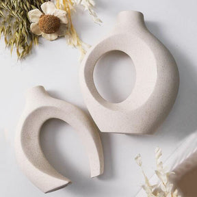 Nordic Ceramic Vase features a unique abstract minimalism design