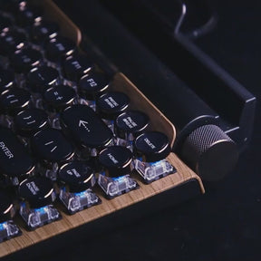 Retro Typewriter Keyboard with Mechanical Switch OUTEMU Blue
