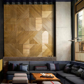 Mosaic Wood Wall Panel Solid color variants are made from solid MDF