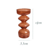 Glass Candlestick Holder uniquely-shaped bases which have been fashioned from beautiful brown glass.