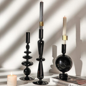 Rockwell Candle Holders with Material Glass