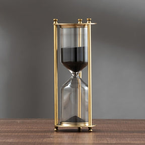 Brass Hourglass with fantastic metallic sand timer engraving's unique vintage style.