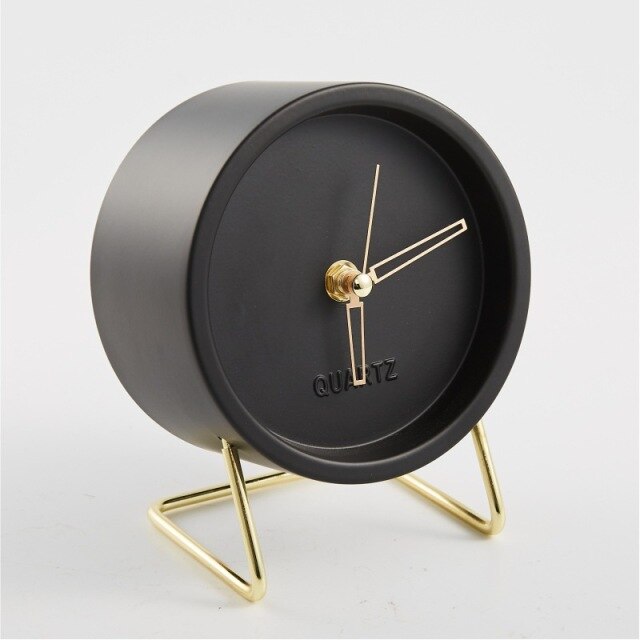 Quartz Metal Table Clock 6 In Color Black