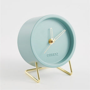 Quartz Metal Table Clock 6 In Strong Square-standing 