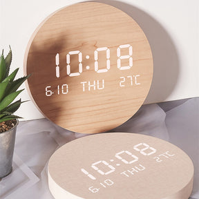 Led Wall Clock Made of durable wood
